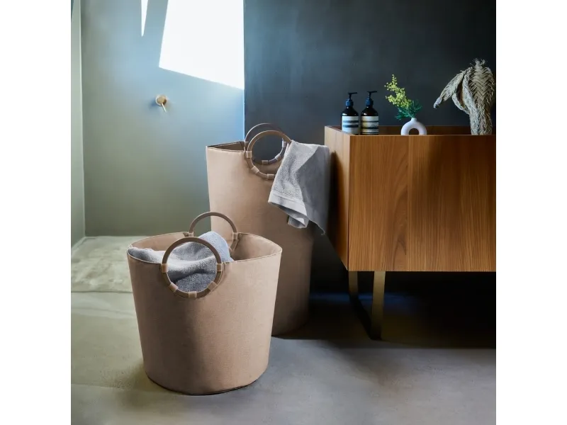 Reisenthel loophome S, Aluminium, Polyester, Kurv, Twist coffee, Monokromatisk, Indendørs, Rund