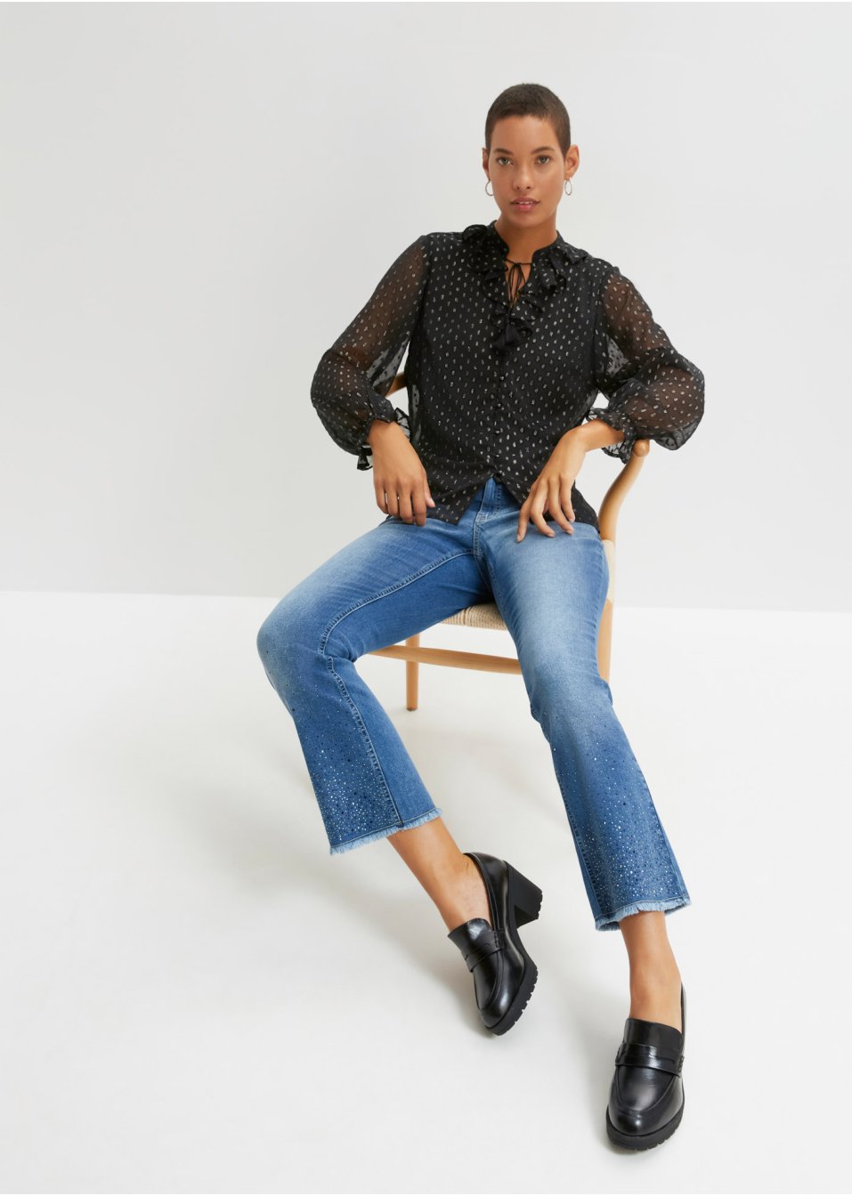Blouse à effet brillant