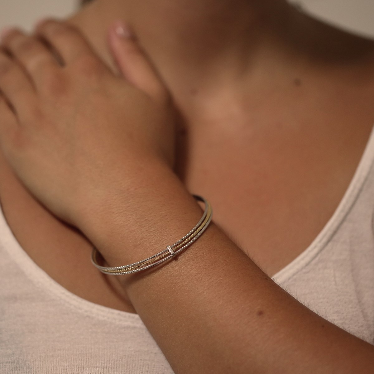Bracelet Argent Rhodié Diamanté