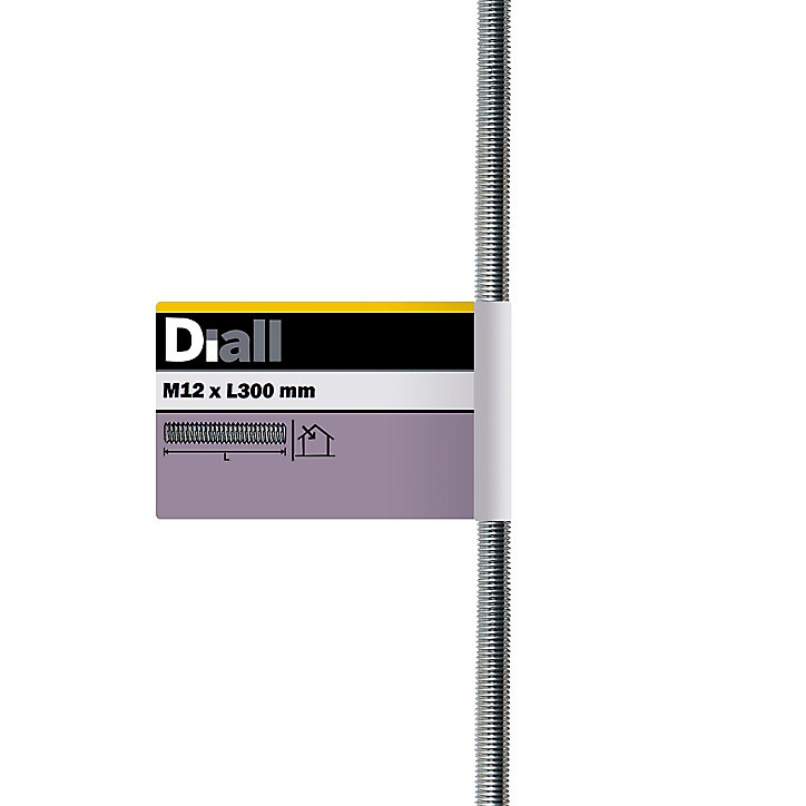 Tige filetée brillante zinguée diamètre 12 x 300 mm