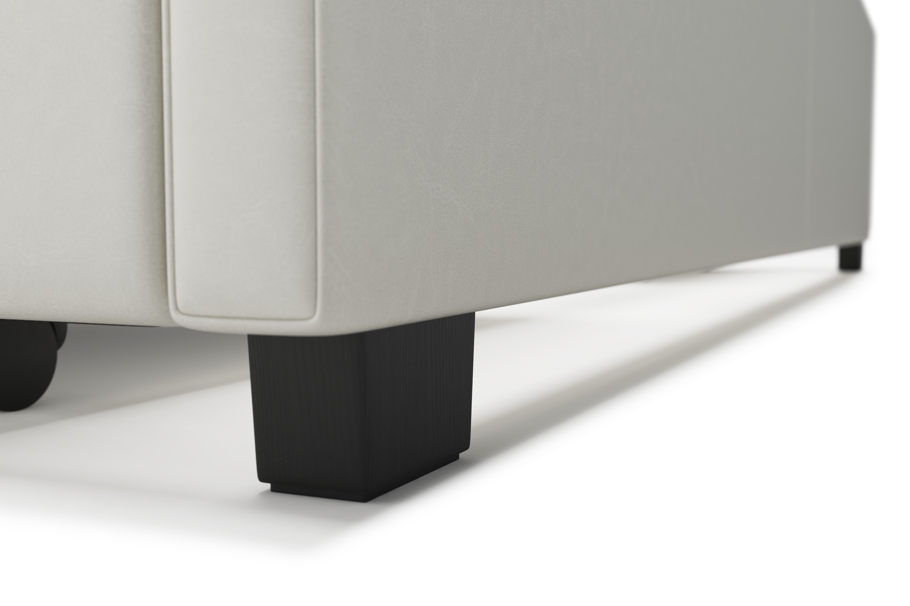 Lederbett LED TRANCE 160 x 200 cm weiss