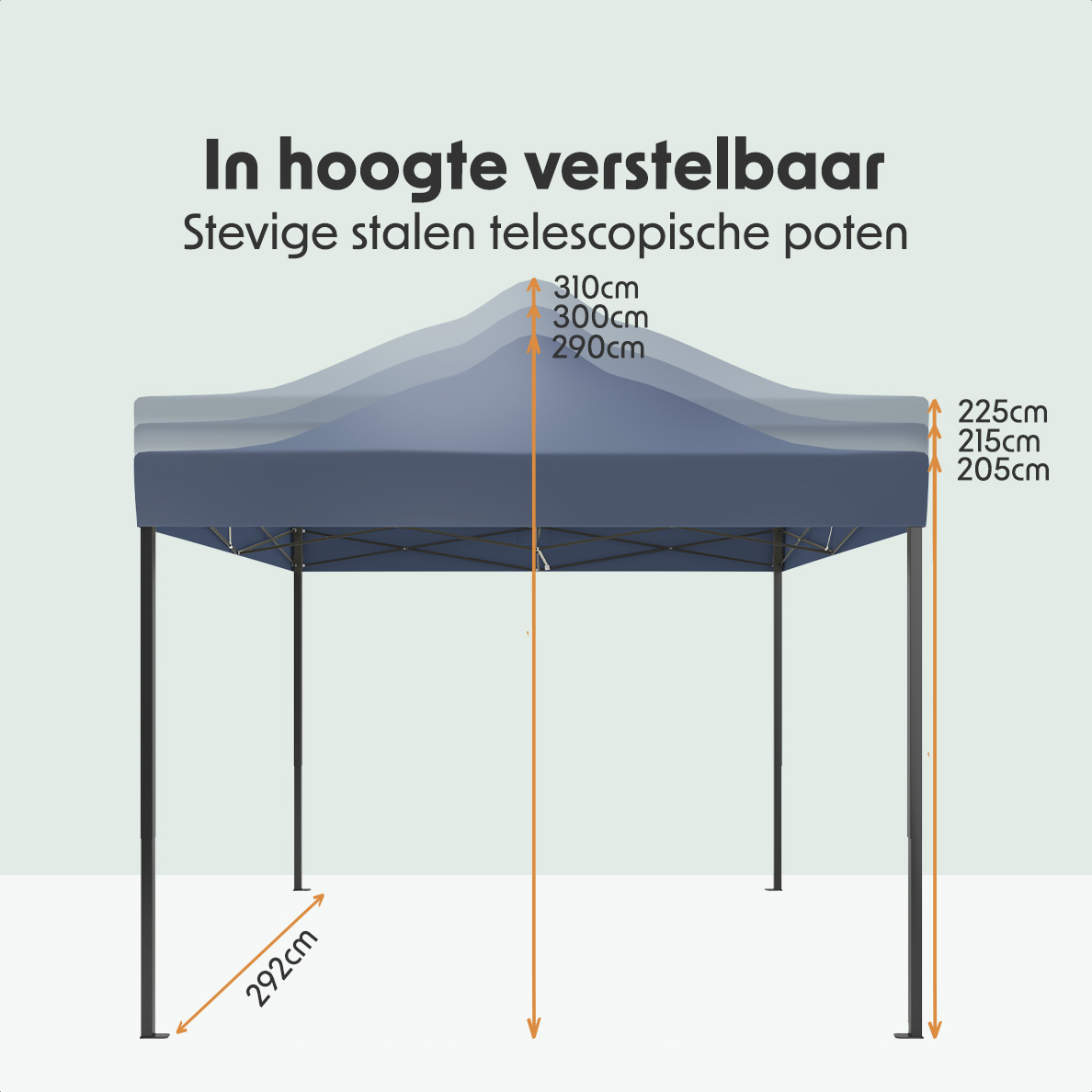 LifeGoods 3x3 m partytent  - Dark Blue