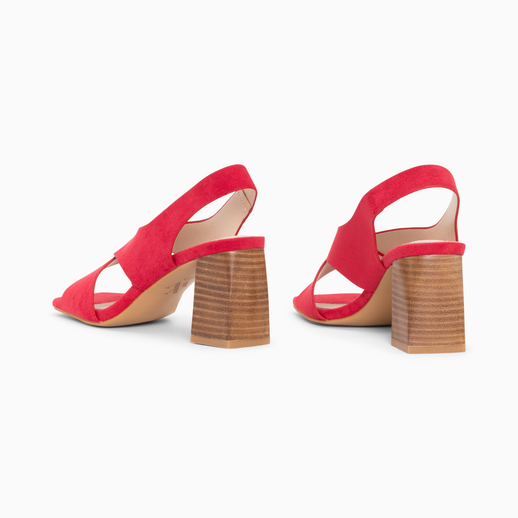 Sandales à talon, Compensées-Sandales Maxinne framboise à brides croisées et talon haut