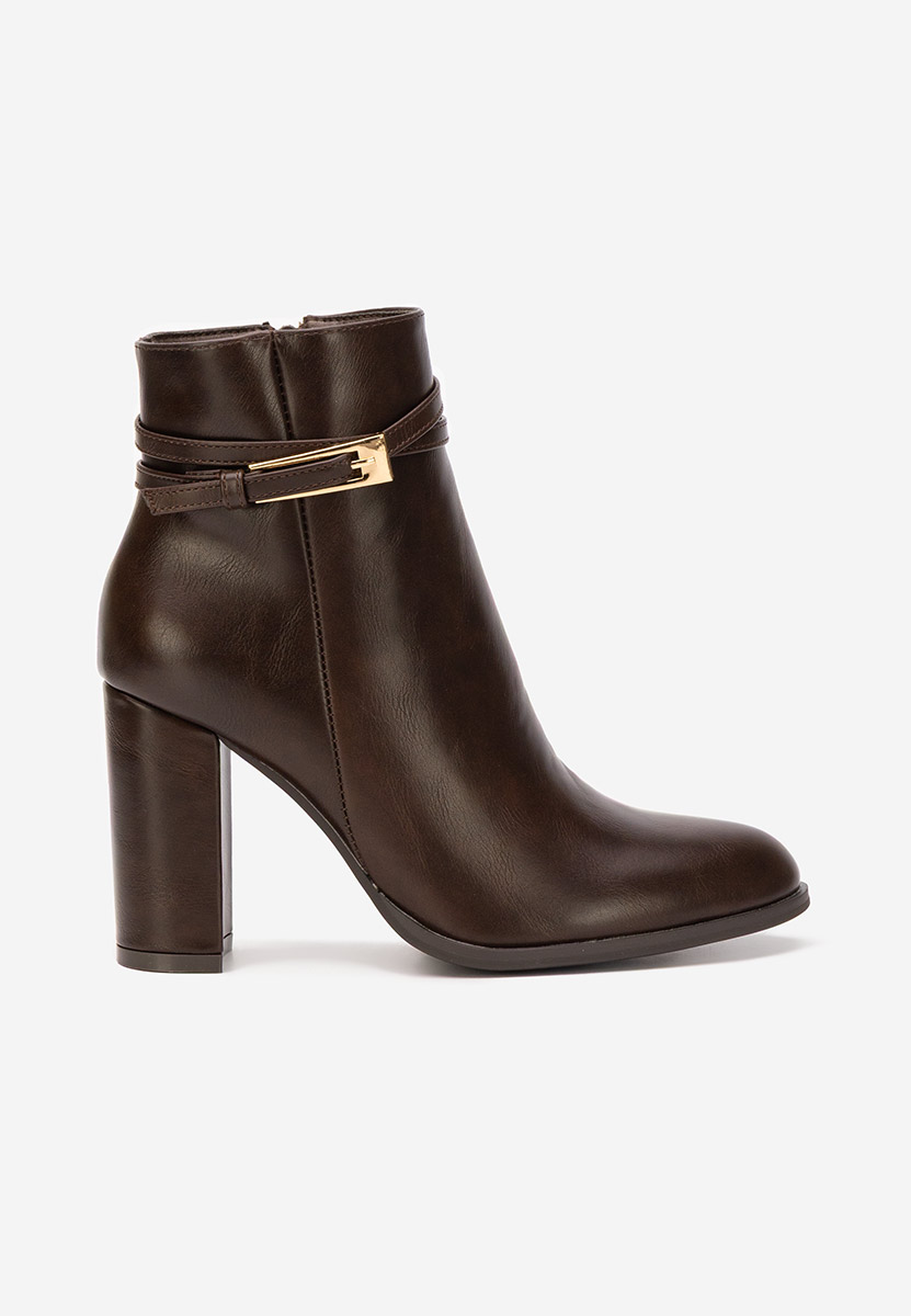 Bottines à gros talon brunes Vanisia