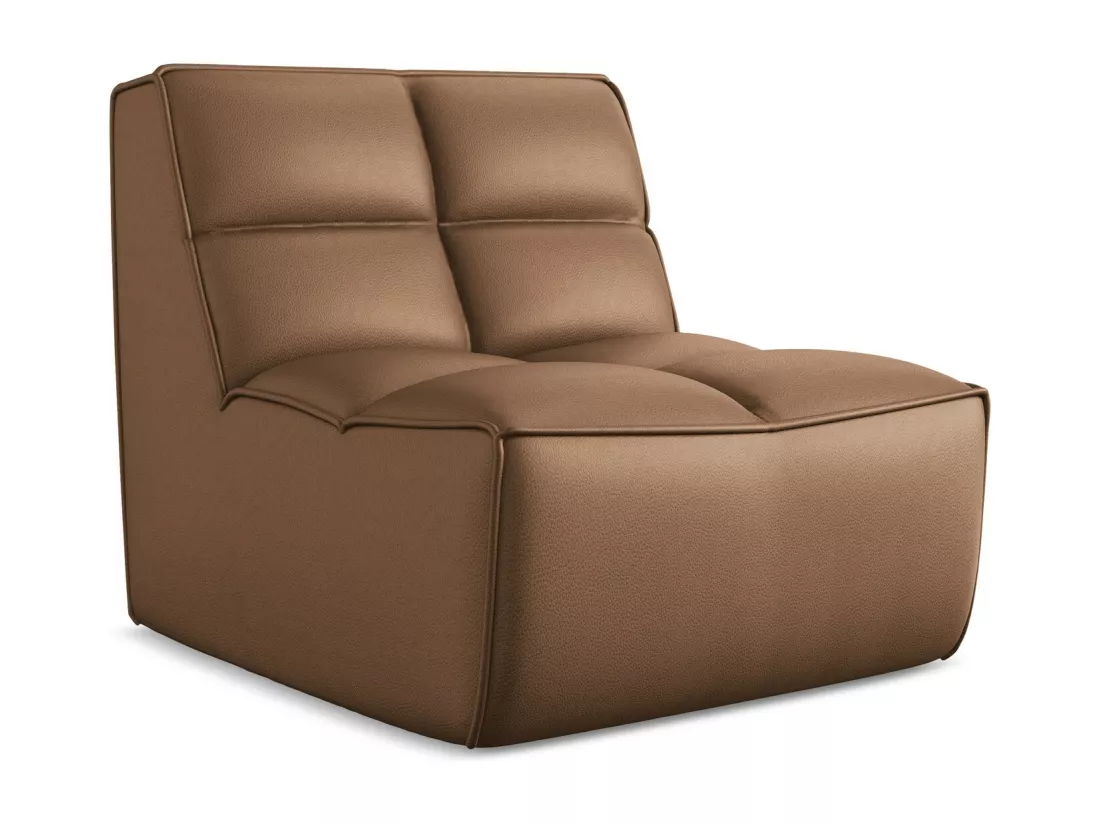 Fauteuil en Cuir artificiel - chocolat - KALAI