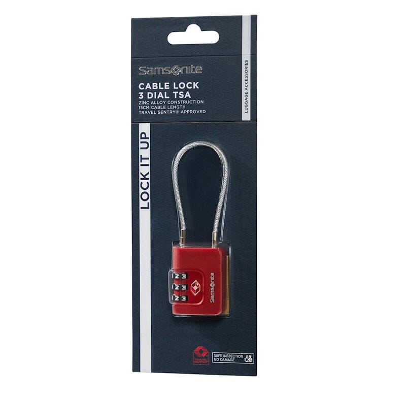 Samsonite TA Revolution Cablelock 3 Dial TSA Red