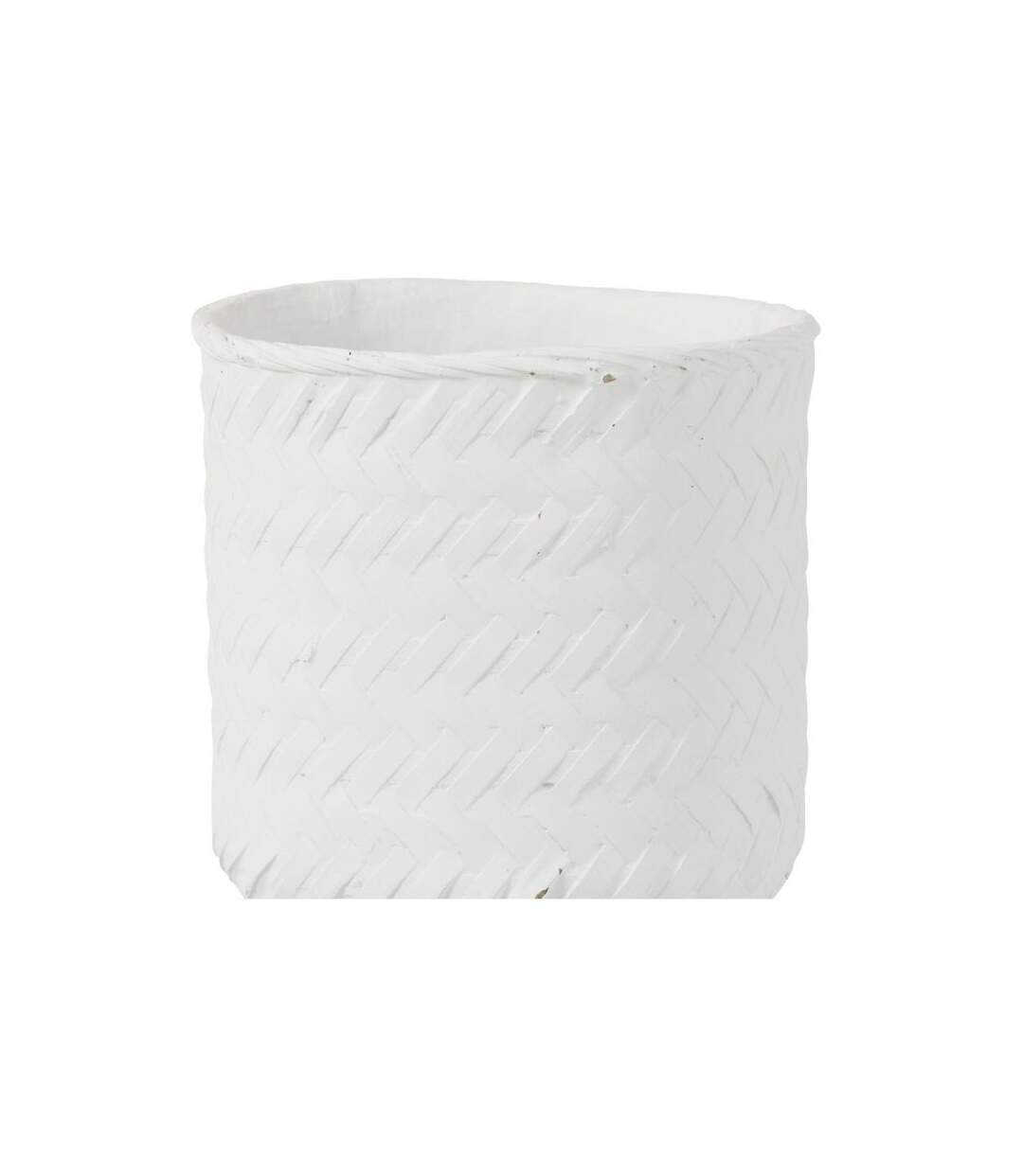 Paris Prix - Cache Pot En Ciment tissage 25cm Blanc