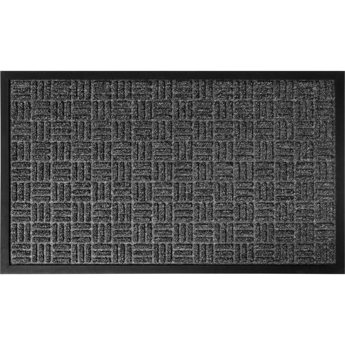 TAPIS YVAN 45X75CM POLYPRO CAOUTCHOUC GRIS FONCE