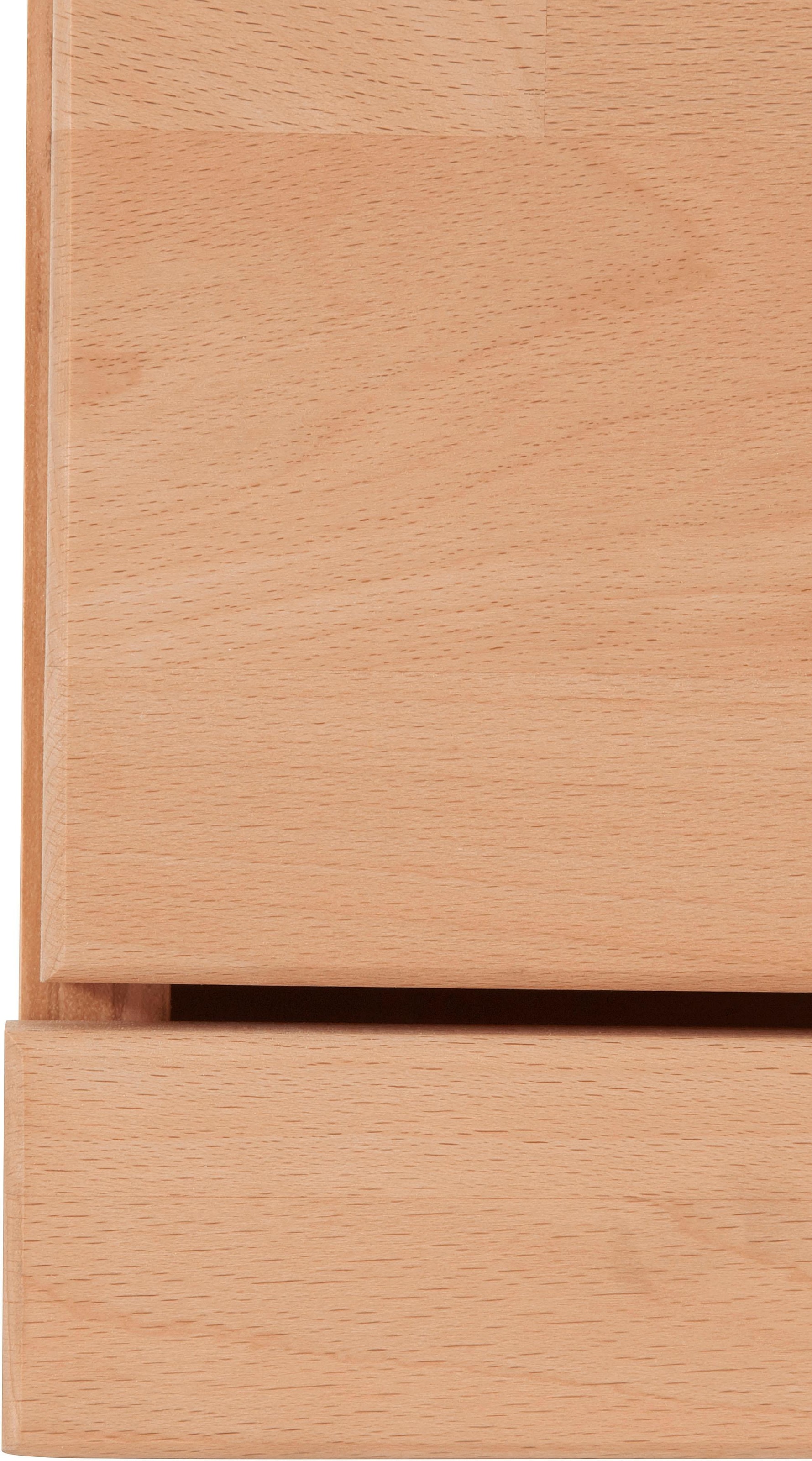 Home affaire Highboard »Ribe,120cm breit,112cm hoch,Oberplatte massiv,12 Fächer« Holz massiv, Holzwerkstoff, Metall Griffe,2Türen mit Glaseinsatz