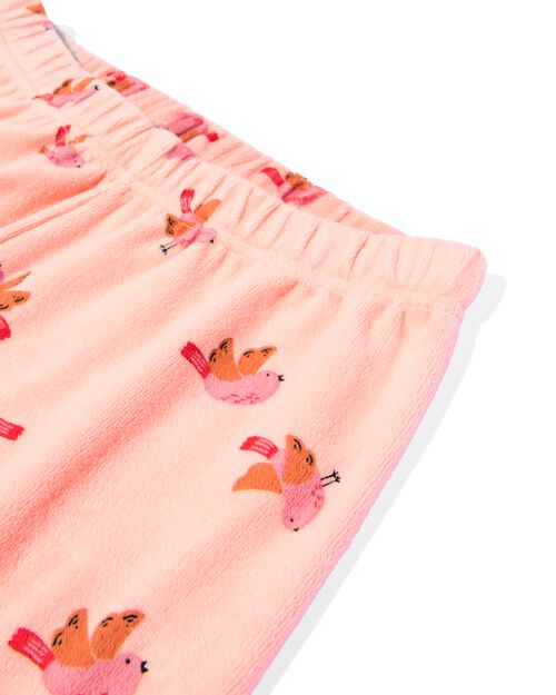 pyjama en velours avec oiseau pour enfant rose
