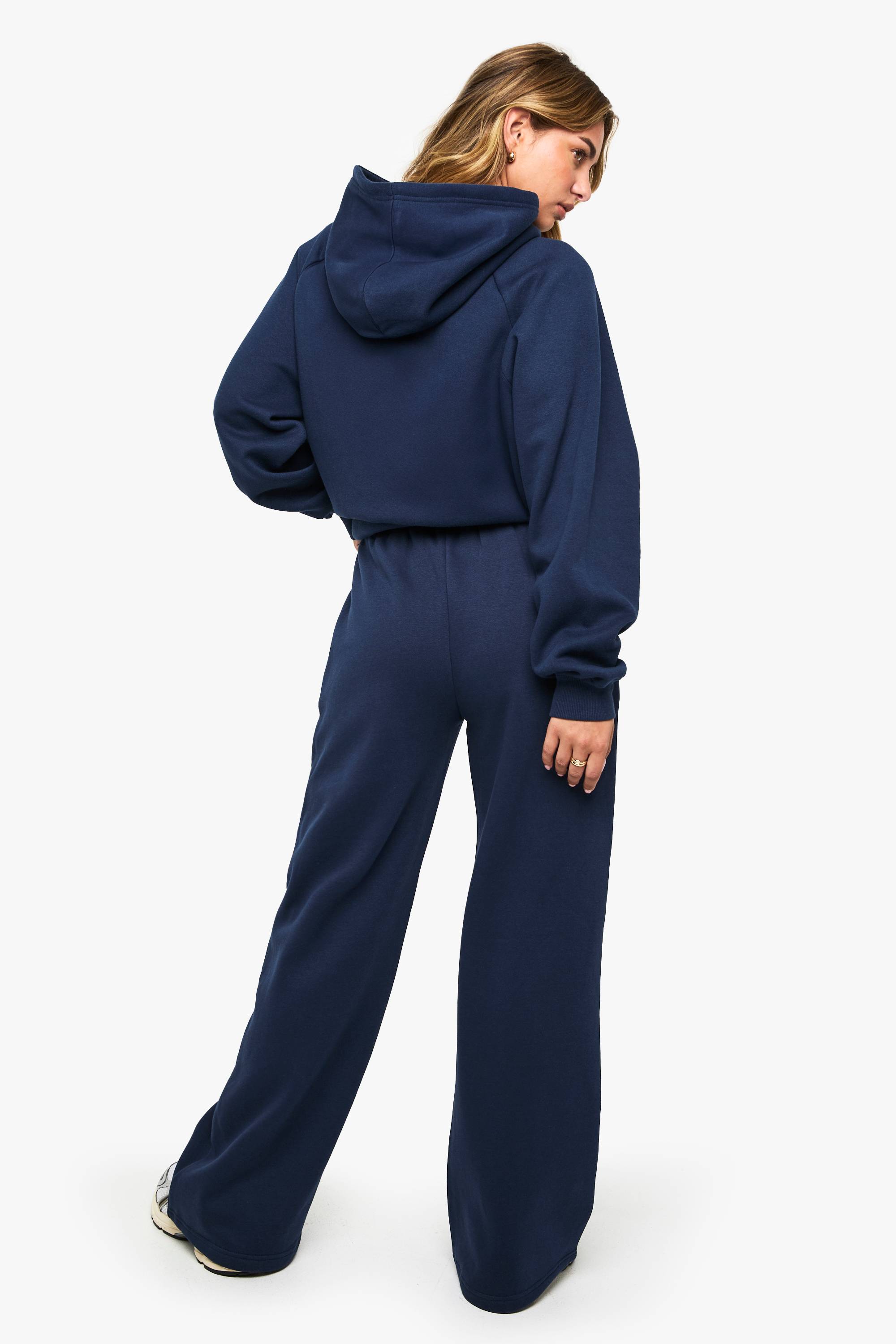 boohoo Joggeur Long à Détail de Pinces, Ceinture Plongeante, Jambes Larges
