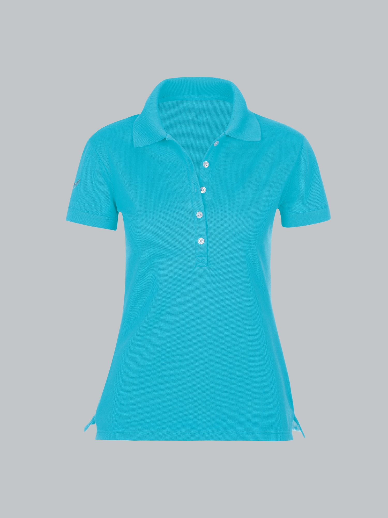 Poloshirt mit Kristallsteinen Azur