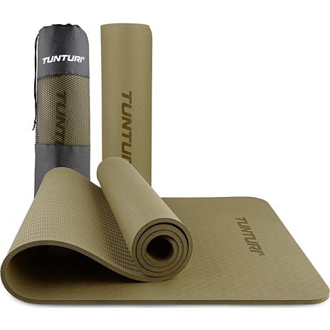 Tunturi yogamåtte 8 mm 183 x 61 cm - khaki