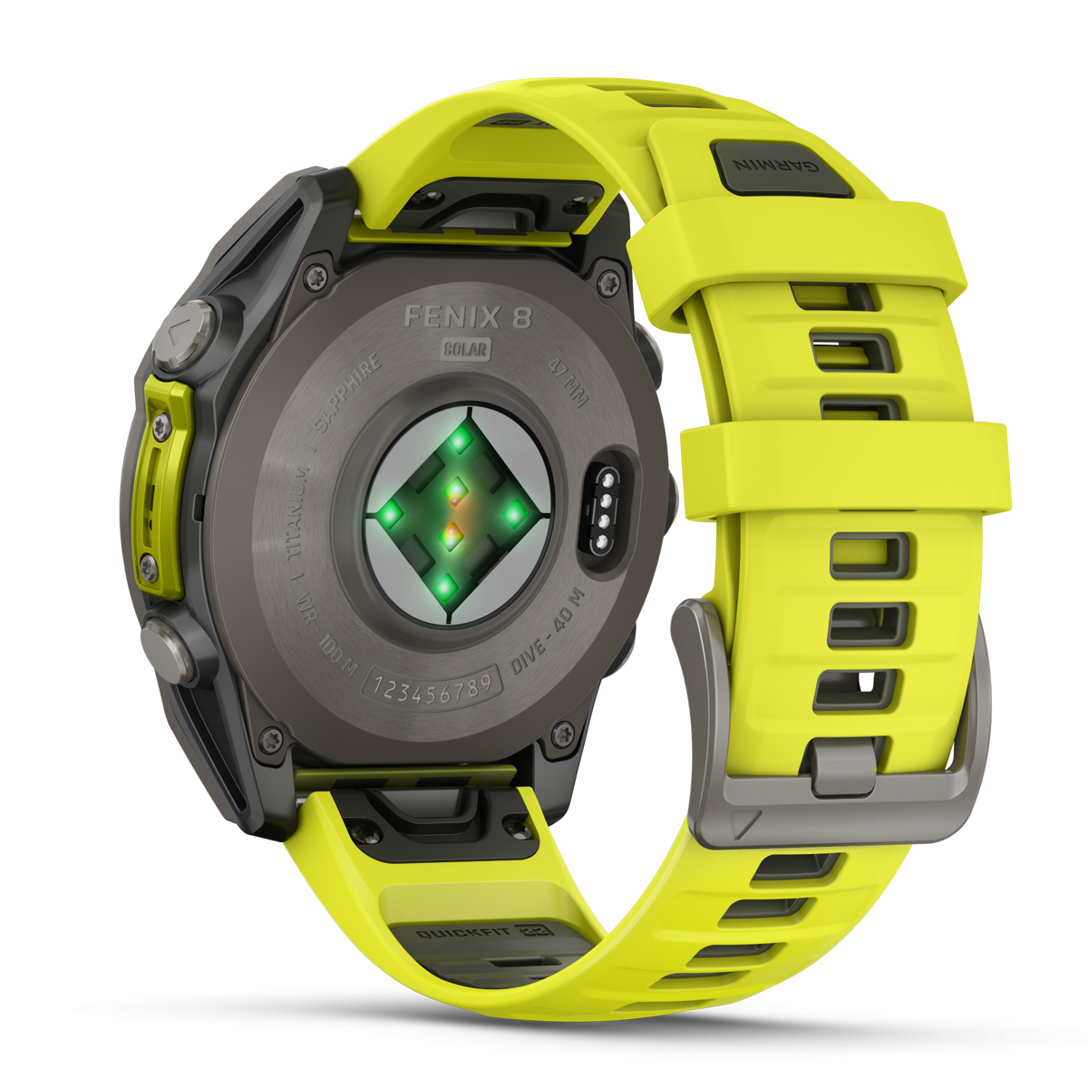f nix 8 47 mm solar sapphire titanium med amp yellow graphite silikonerem 39 010 02906 21 amp yellow