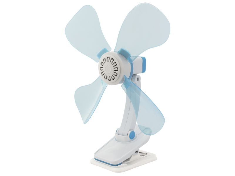 Eurotrail Klammer-Ventilator 12 V Hellblau/Weiss Faltbarer Ventilator