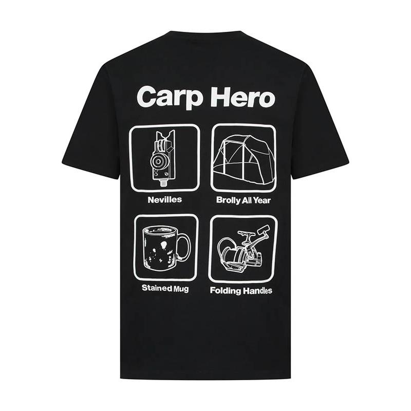 Tee Shirt Manches Courtes Homme Navitas Carp Hero - Noir