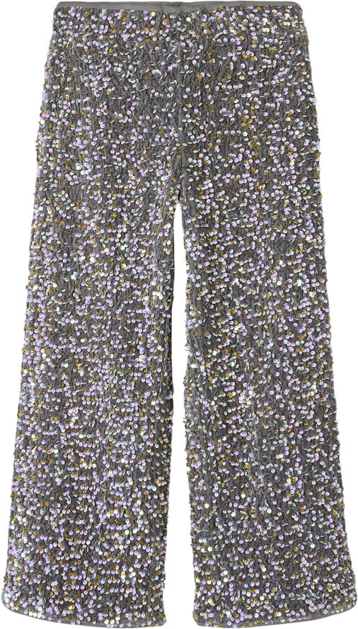 Name It NKFRUNICA WIDE PANT RT Granite grey/gold and white