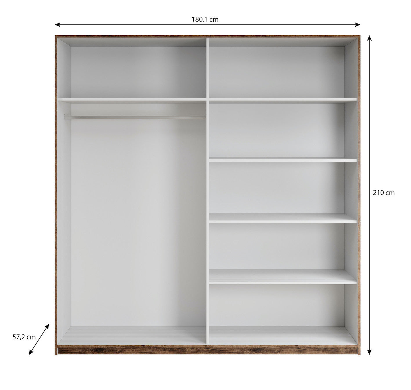 Brown - Slaapkamer - Zwart - Eiken 180 - klein