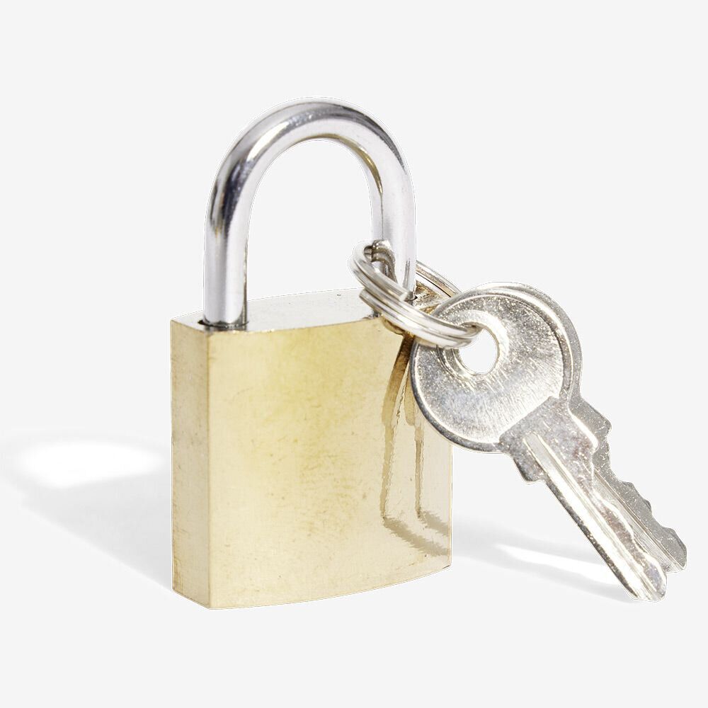 Cadenas en acier massif jaune 25mm - 2 clés