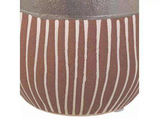 Vase en céramique argentée 13x13x14h