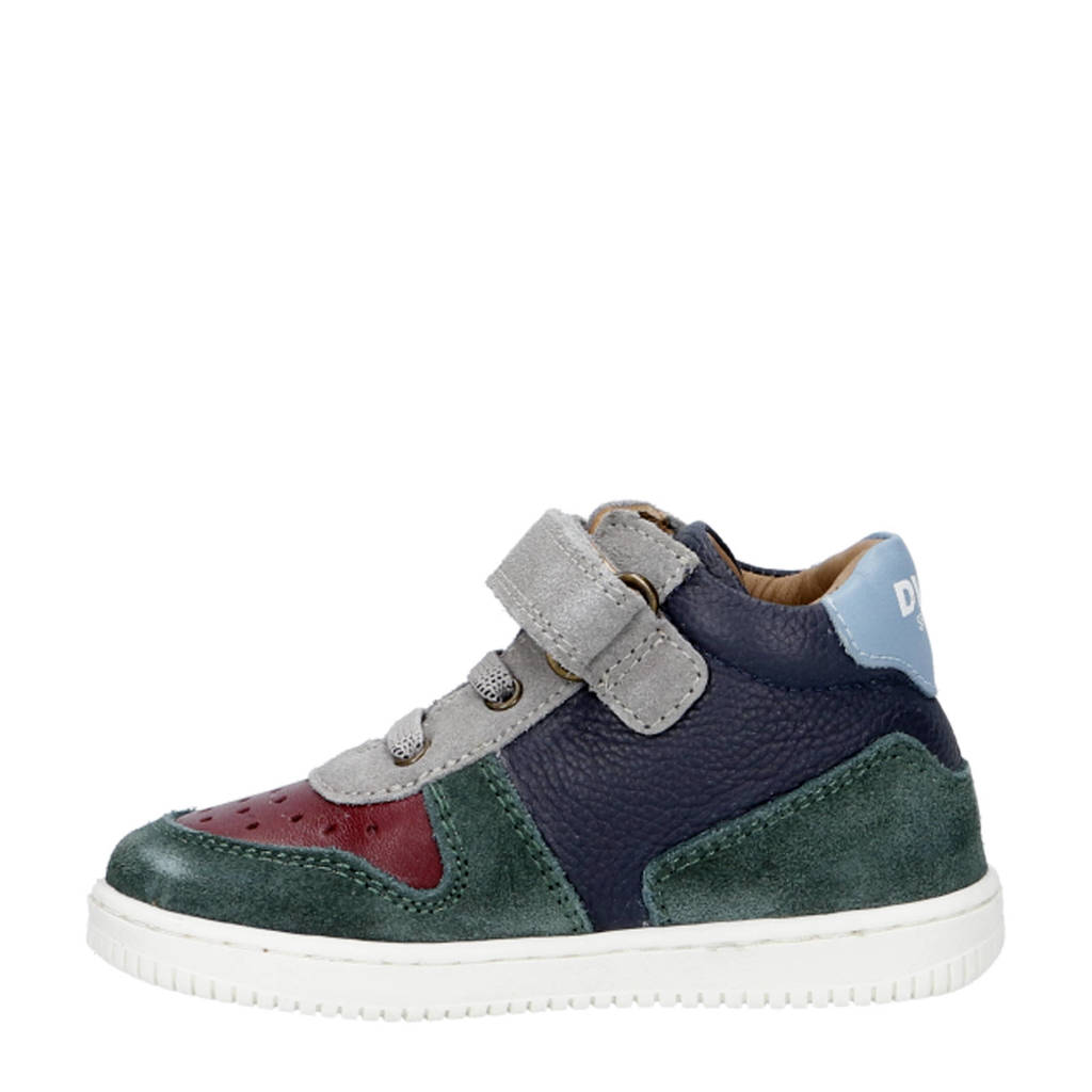 Develab leren sneakers groen/blauw/rood