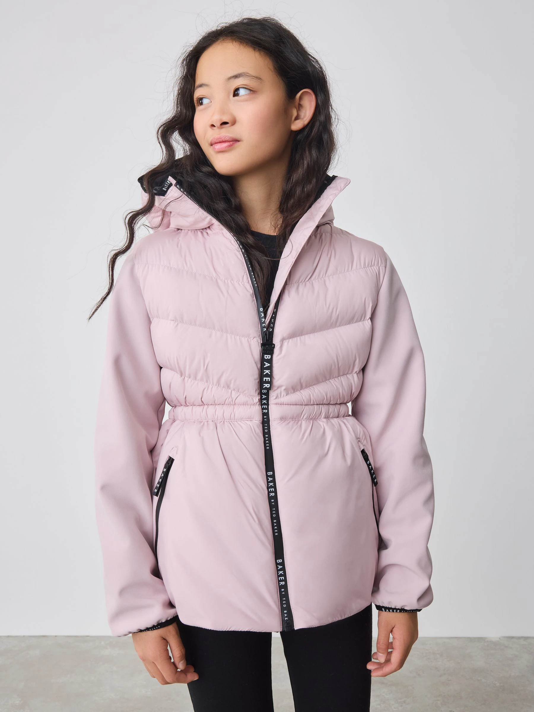 Paars - Baker by Ted Baker - Lichtgewicht, gewatteerde en regenbestendige jas met peplum