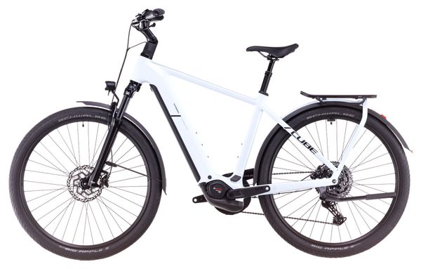 VTC Électrique Cube Kathmandu Hybrid One 800 Shimano Cues 10V 800 Wh 700 mm Blanc Bleu Polar 2025