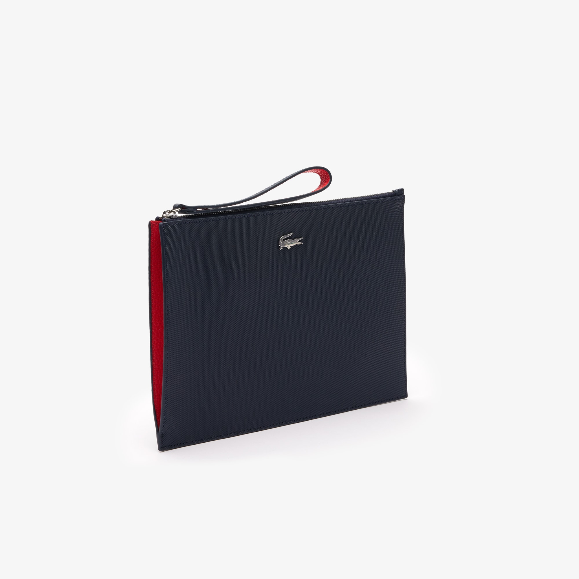 Pochette zippée unisexe Anna en toile enduite piquée Portefeuilles & Petite Maroquinerie - Bleu - Lacoste - Unisex