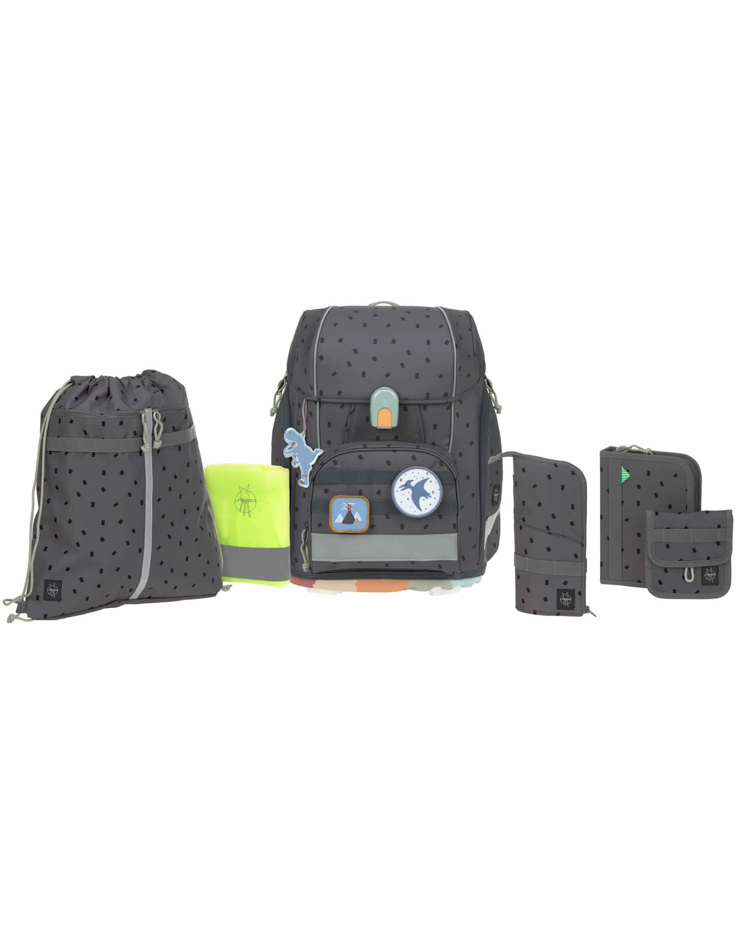 Schulranzen-Set BOXY UNIQUE (30x25x42) 7-teilig in speckles anthracite