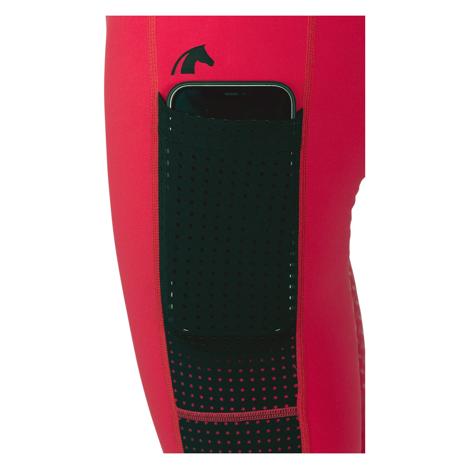 black forest Grip-Vollbesatz-Reitleggings mit Mesh - red berry