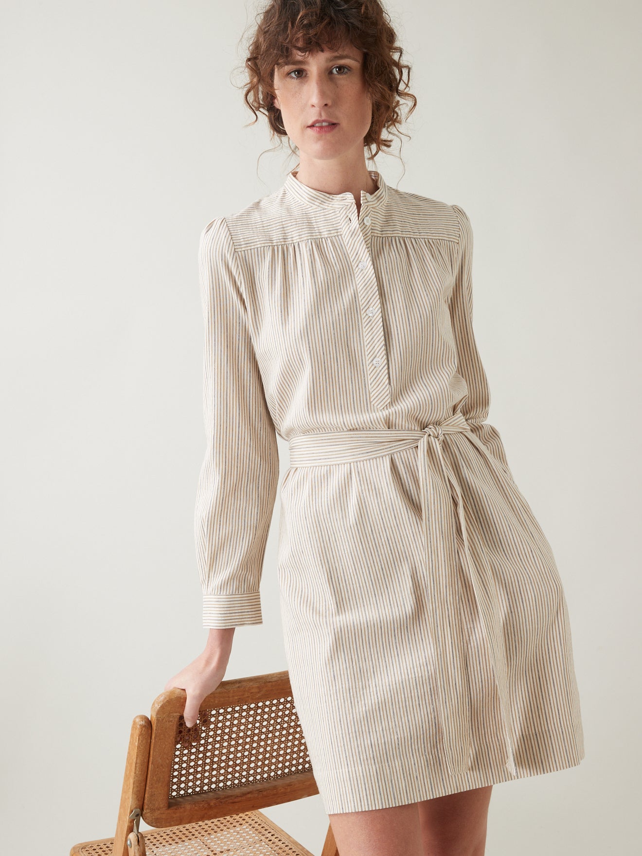 Robe courte rayée femme