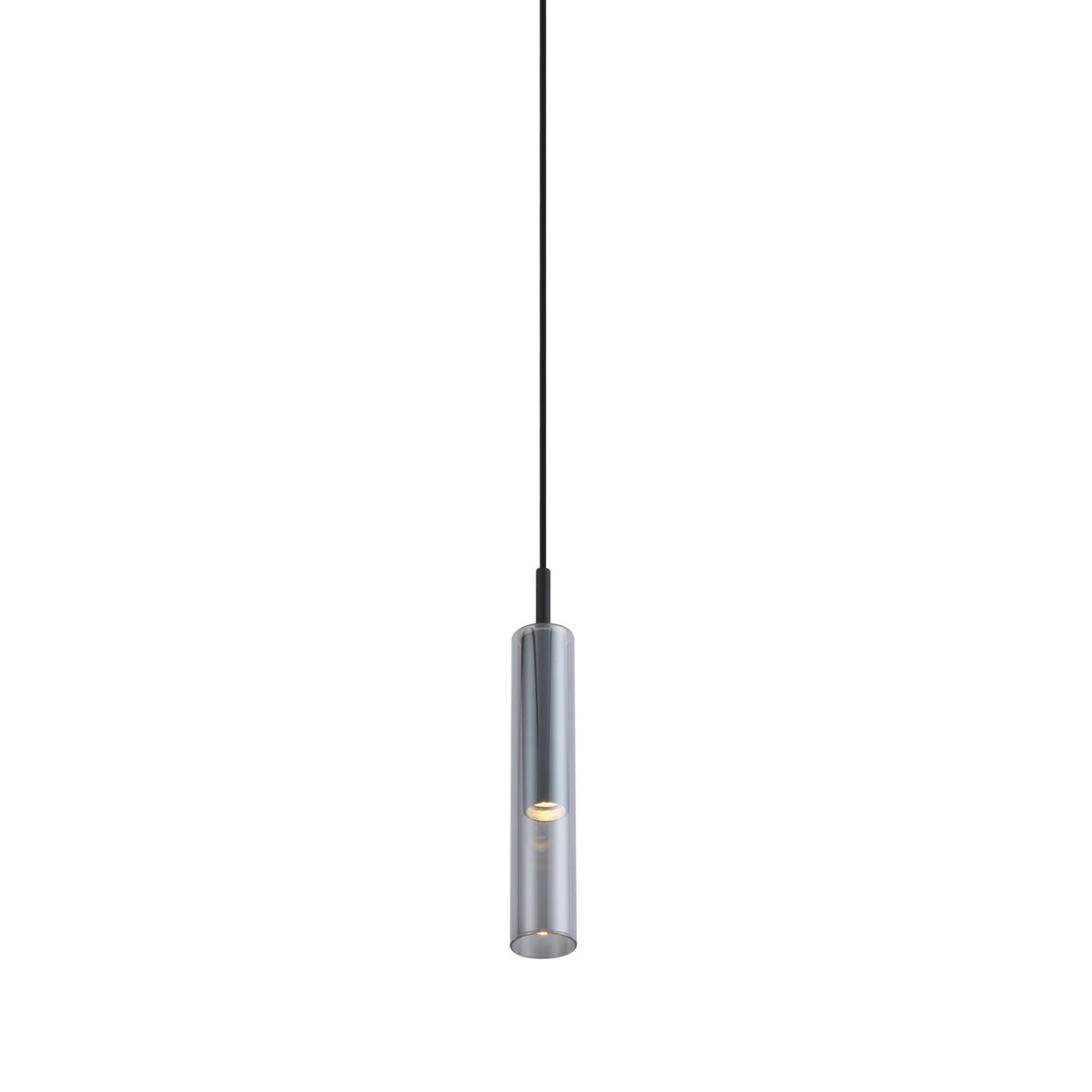 Moderne spot zwart met smoke glas voor railsysteem 1-fase - Slimline Loyce