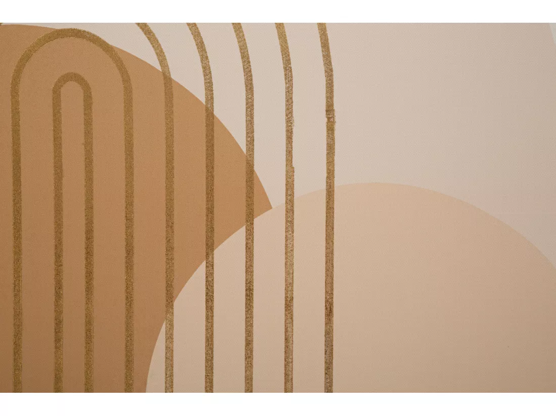 Tableau Décoratif Abstrait - Impression sur Toile avec Cadre en Bois - Design Moderne et Tons Chauds - 80x3x120 cm - Décorations Dorées