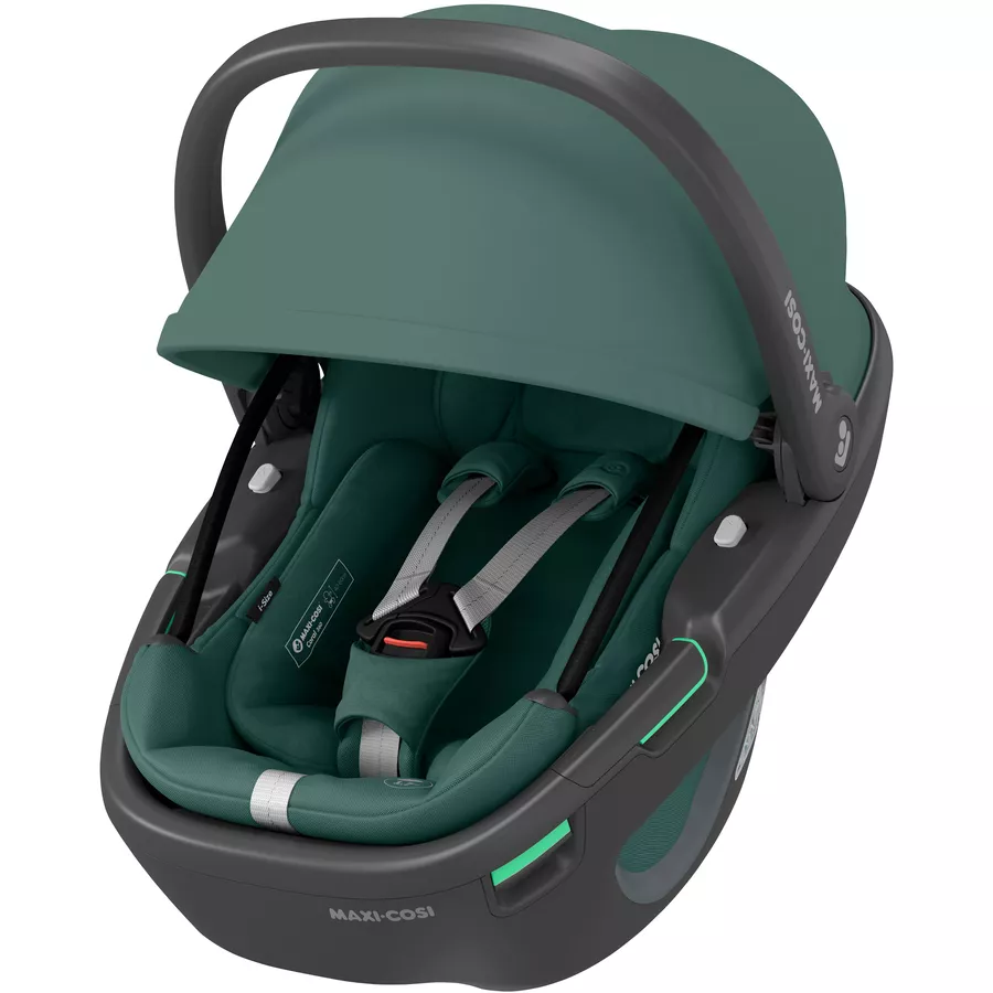 MAXI COSI Set Babyschale Coral 360 Essential Green plus Basisstation FamilyFix 360