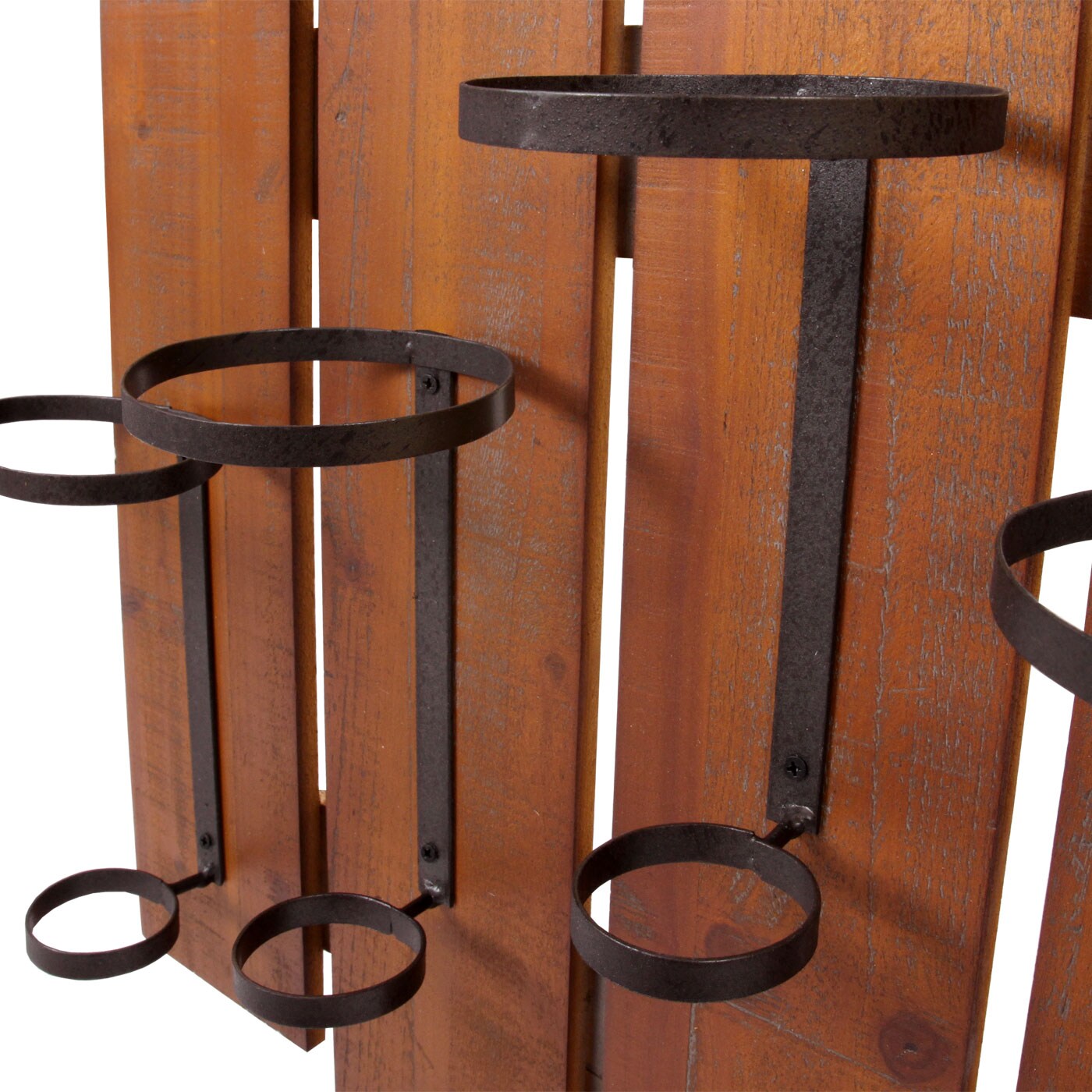 Weinregal MCW-B99, Wandregal Flaschenhalter, Holz Metall für 5 Flaschen 60x60x12cm