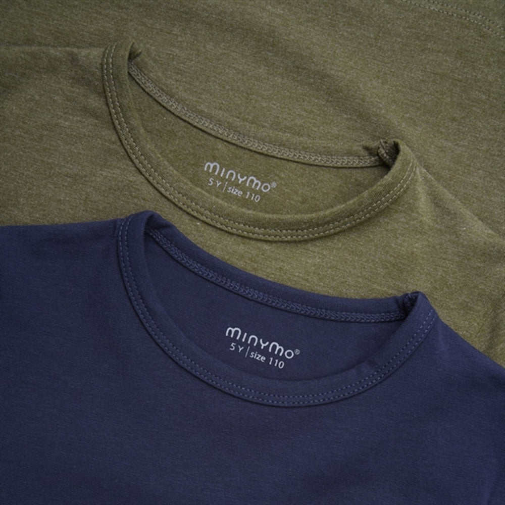 Køb Minymo Dark Olive Bluse Basis 34 2-pak NOOS