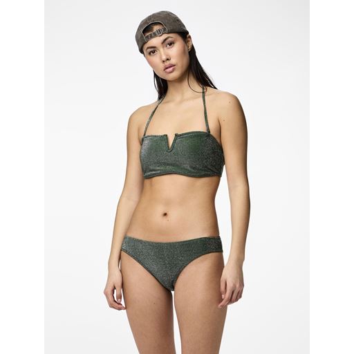 Pieces Bling Bikini Top, Dark Green, M