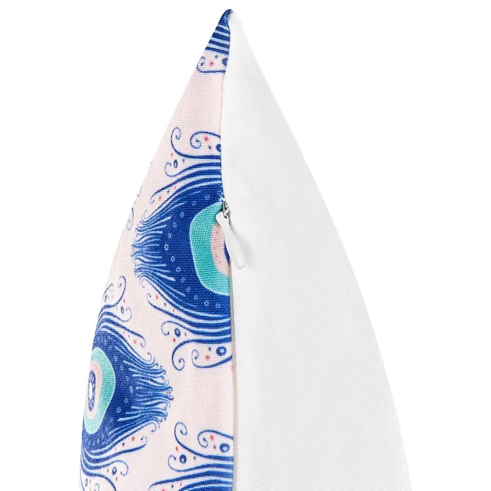 CERIANA - Tuinkussen set van 2 - Blauw/Roze - 45 x 45 cm - Polyester