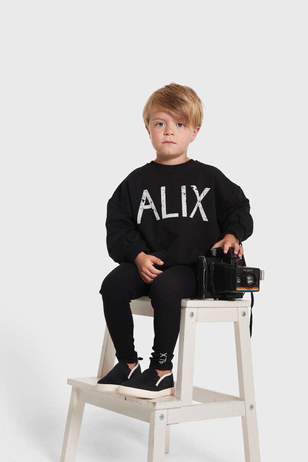 Alix the Label sweater met backprint zwart