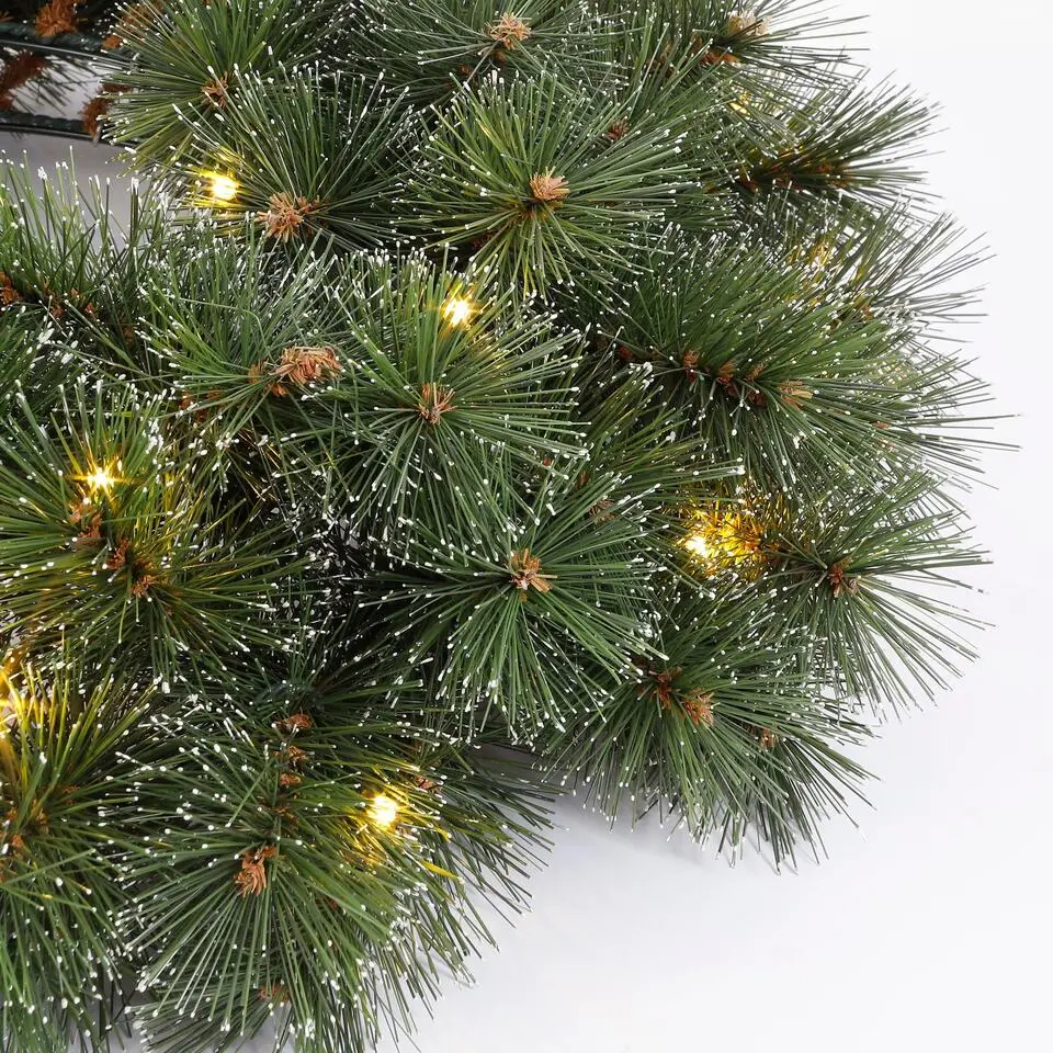 Black Box Trees Glendon Kerstkrans met LED Verlichting - Ø45cm - Groen