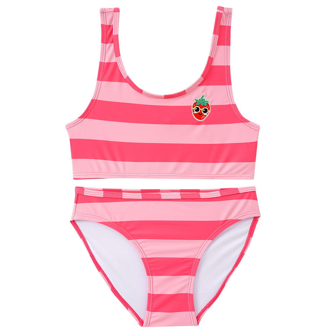 Famy Mädchen Bikini mit Streifen pink / rosa