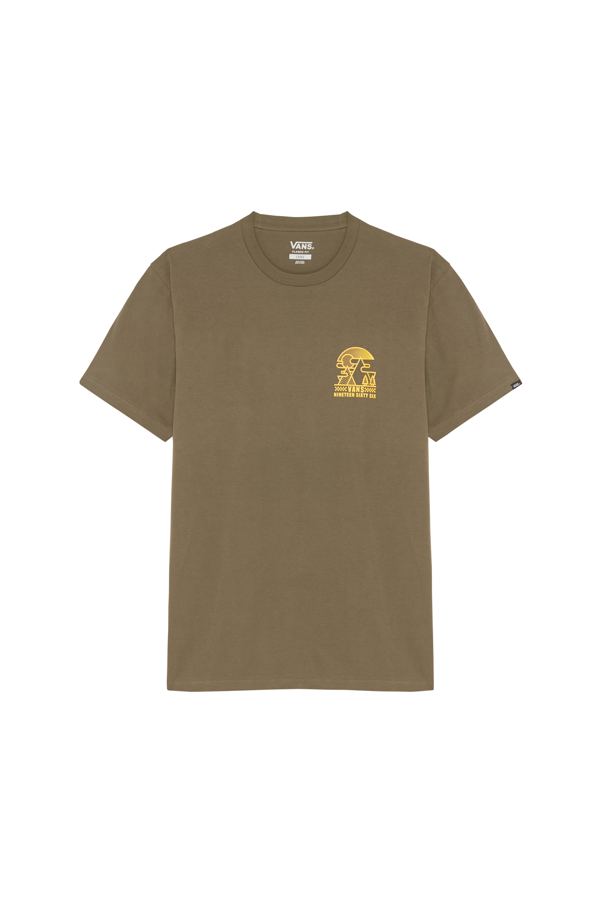 VANS T-shirt  LINEAR MOUNTAIN S/S GRAPE LEAF Kaki