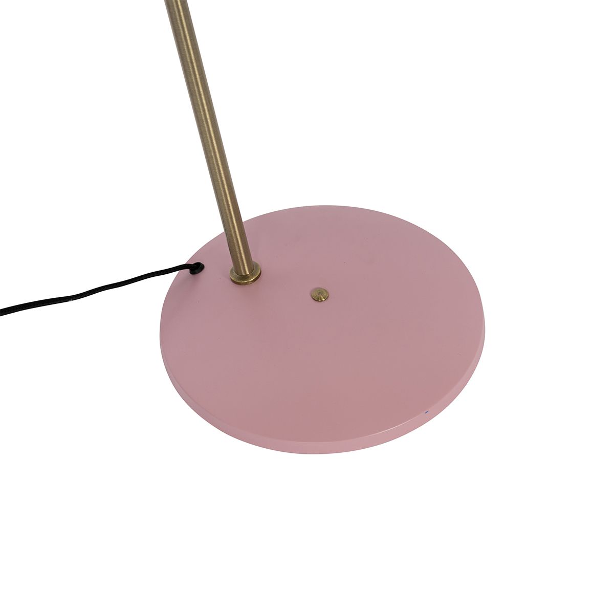 Retro vloerlamp roze met brons - Milou