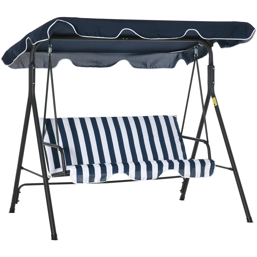 Outsunny Hollywoodschaukel als 3-Sitzer blau, weiß
