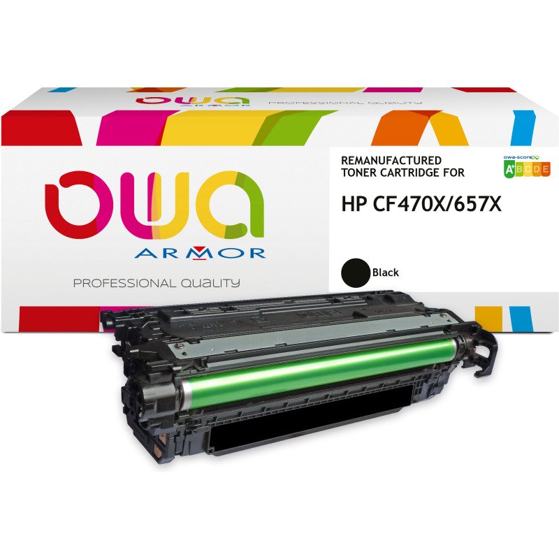 Toner remanufacturé OWA - haute capacité - Noir - pour HP CF470X