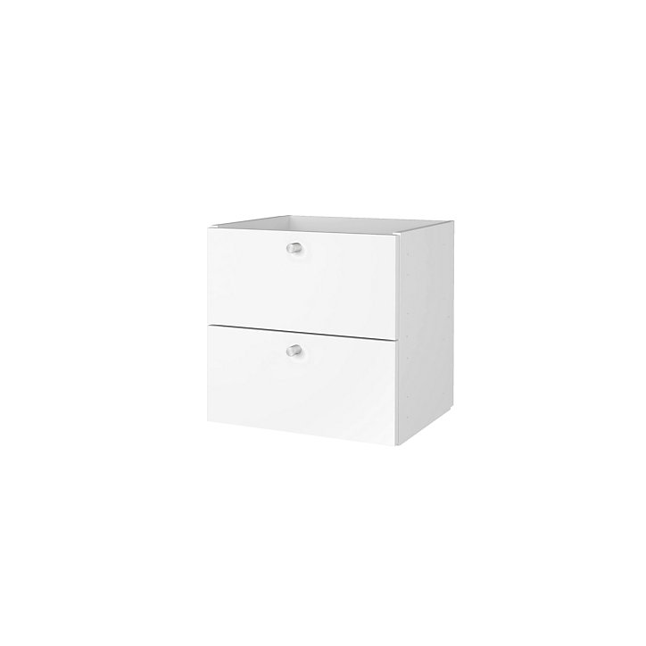Bloc avec 2 tiroirs pour étagère cube GoodHome Mixxit blanc