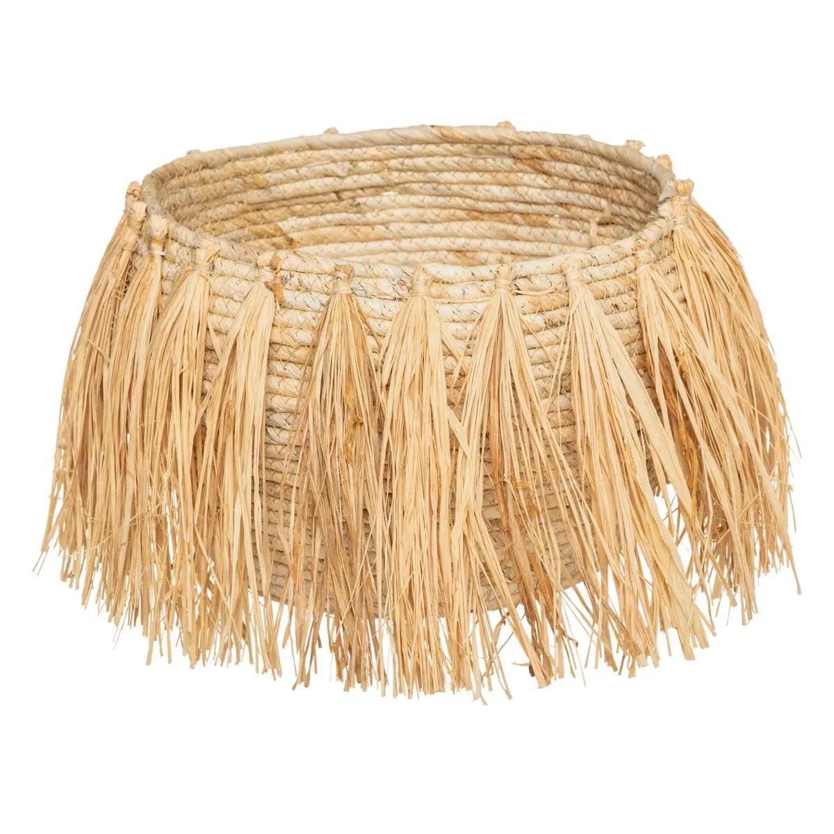 Atmosphera, Createur D'Interieur Atmosphera Panier Safari en Frange (x2) - Beige