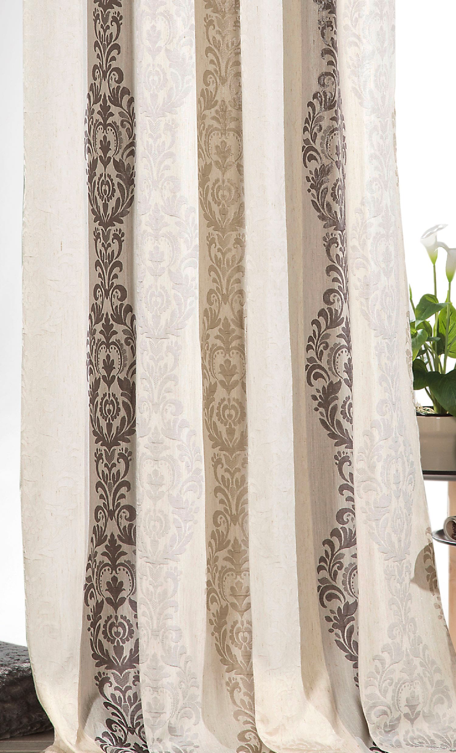 Weckbrodt Vorhang »Barock« Ösen 1 Stk. tlg. Jacquard,blickdicht,abdunkelnd,beidseitig schöne Optik, Gardine, Store