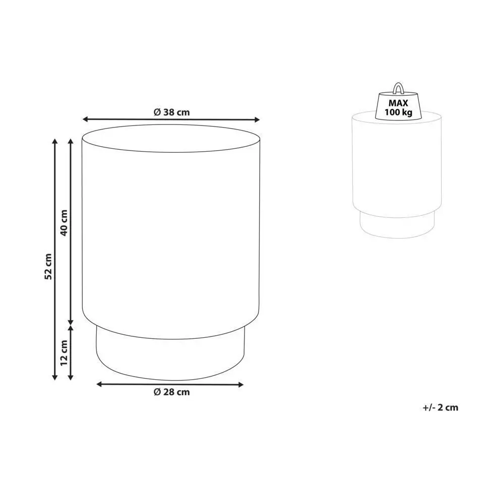 BICCARI - Bijzettafel - Wit - Lichtbeton