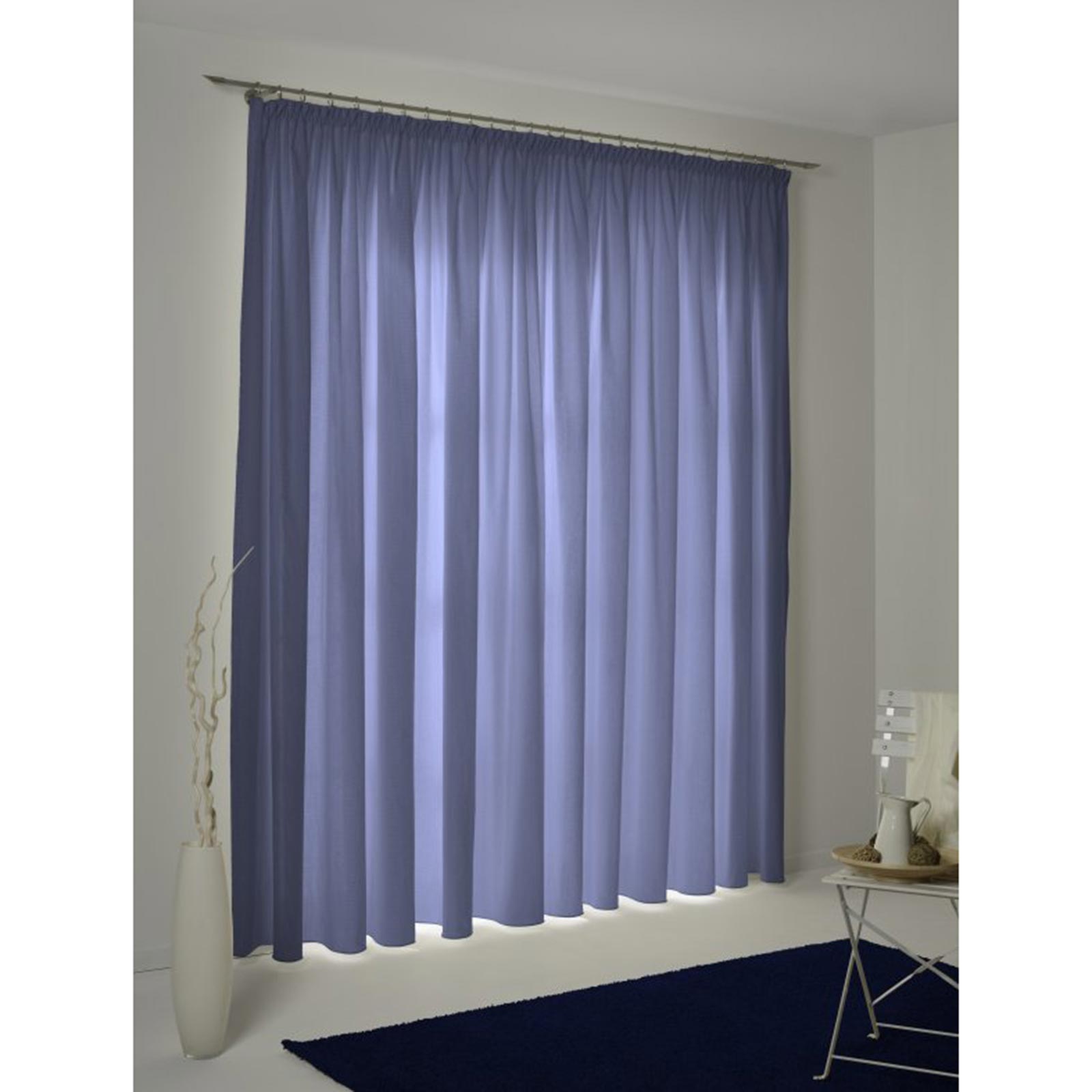 Einzelschal UNI COLLECTION - royalblau - mit Kräuselband - 145x145 cm